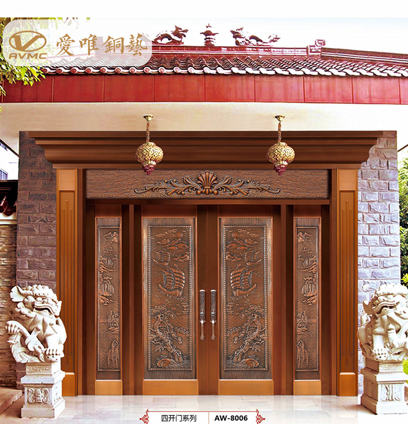 銅門花件、銅門圖案寓意